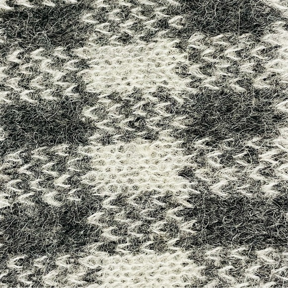 EVERLANE Unisex Oversized Cozy Alpaca Wool Gray Checkered Scarf New Tags 84X16 - Picture 6 of 9